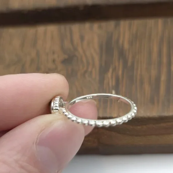 Size 8 Sterling Silver Round Tiger's Eye Stone Ring A1166 - Picture 4 of 7